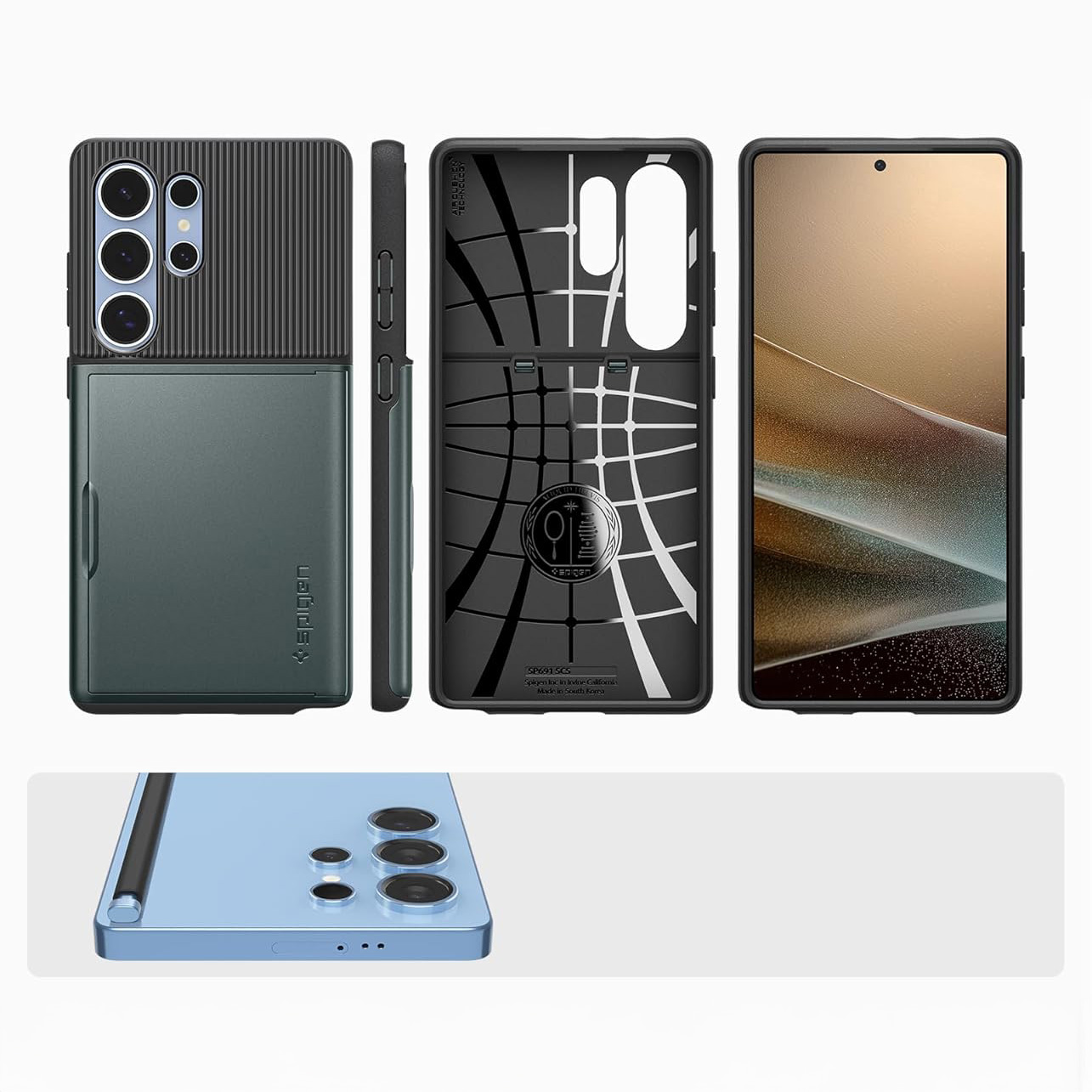 Etui Spigen Slim Armor CS do Galaxy S25 Ultra, zielone